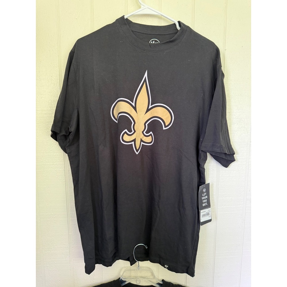 New Orleans Saints T-Shirt Lot XL 47 Brand NWT & Reebok Jimmy Graham 80 Black - Picture 2 of 6